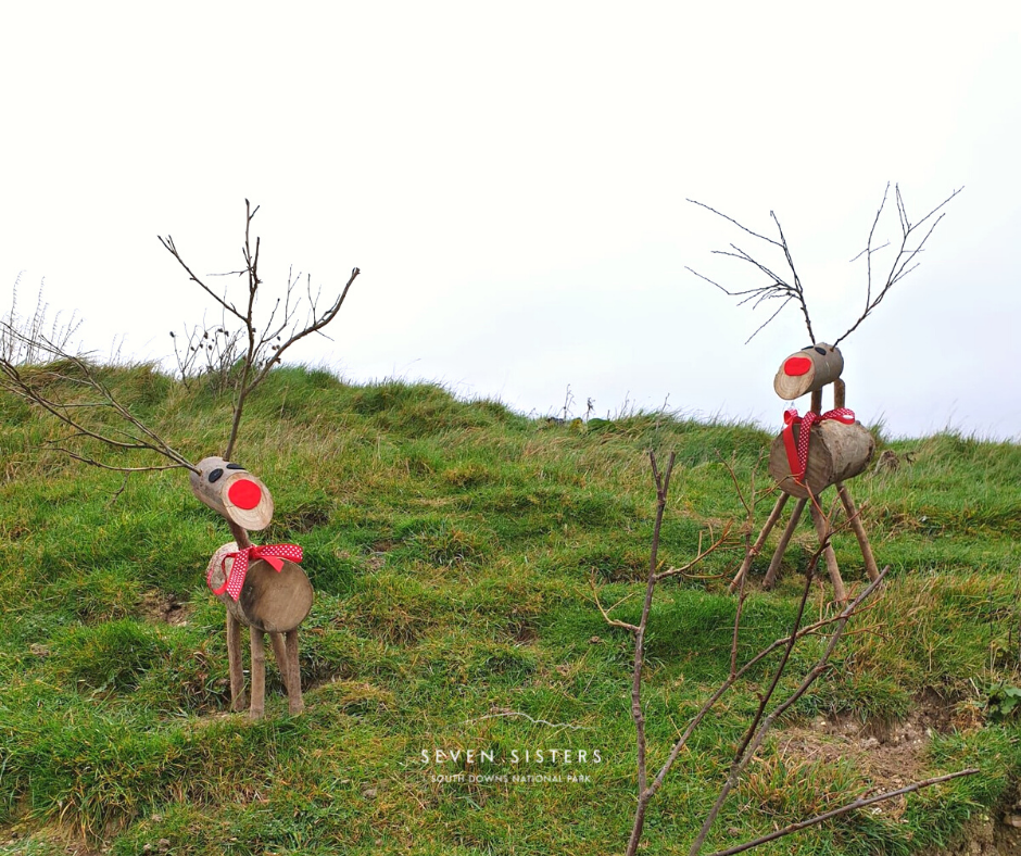 Some of the wooden reindeer to be found on the trail