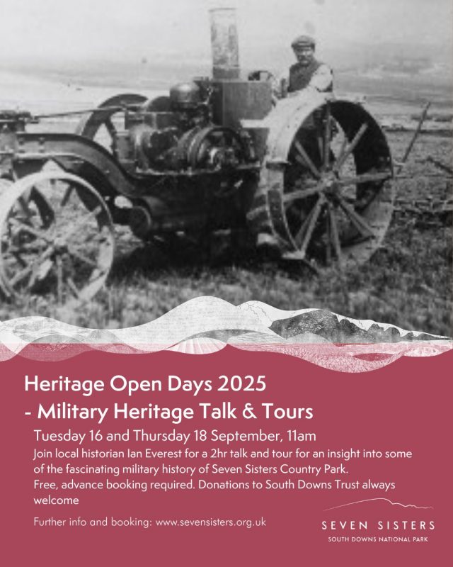 To celebrate this years Heritage Open Days festival, we're hosting two free talk and tours with local historian Ian Everest. 

Join Ian for a 2 hour talk and tour between the Visitor Centre and the sea. Expect to find out about an innovative Home Guard Officer, a wartime deception initiative, why fishing boats had to be wary of rifle fire – and a fine set of Dragon’s Molars! 

Tuesday 16 September, 11am 
Thursday 18 September, 11am 

Tours are free, advance booking required via our website.
If you enjoyed your tour a donation to the South Downs Trust is always apprecaited. 

#SouthDowns #SevenSisters #HeritageOpenDays
